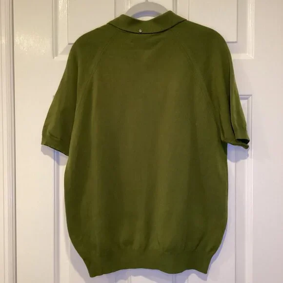 VTG 70's Arnold Palmer / Robert Bruce Knit Polo Sweater - Olive, Medium - Picture 2 of 5